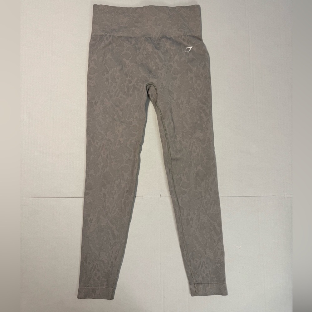 Gymshark Kids Taupe Patterned High-Rise Leggings